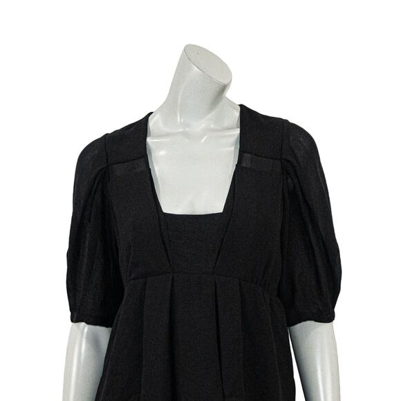 athe Vanessa Bruno Square Neck Blouse Pleated Black Women's size 42 - Picture 7 of 7